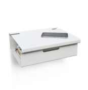 repisa estante mesa de luz flotante diseño minimalista moderno mesa de noche par dormitorio mueble de chapa de acero Muett