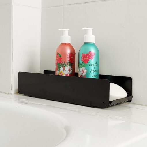 estante para ducha canasto soporte porta shampoo crema con jabonera organizador de baño diseño minimalista Muett