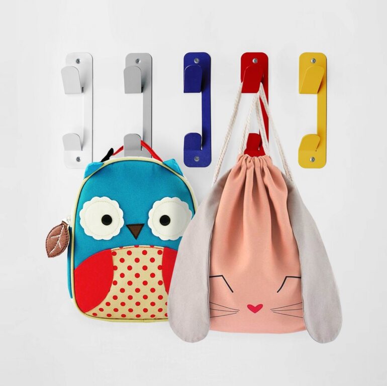 perchero de pared fun gacho para colgar bolsos mochilas carteras ropa toallas percheta diseño colores muett