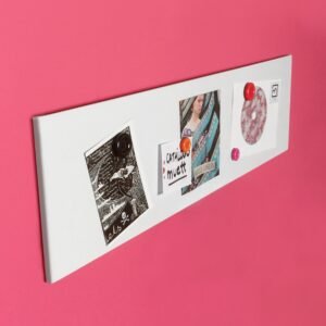 pizarra corcho magnético imán chapa diseño minimalista fotos notas placa Muett