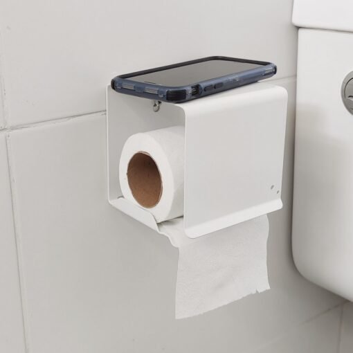 soporte porta rollo sin eje organizador de papel higienico minimalista diseño original Muett