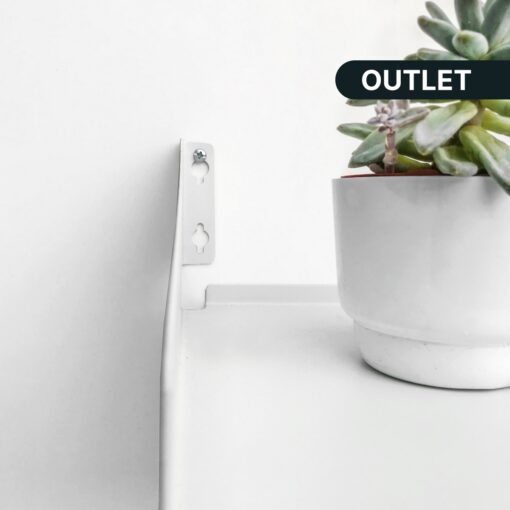 Detalle Estante FIT Muett blanco con maceta y planta pequeña