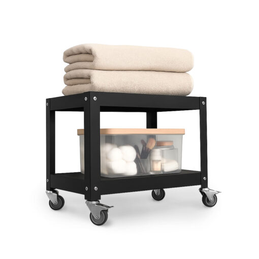 mesa auxiliar mueble metalico con ruedas mesita de arrime moderna de acero carrito de diseño Muett