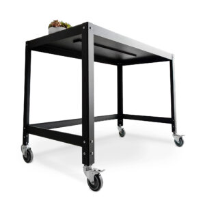 escritorio mesa con ruedas mueble negro metalico diseño original muettt