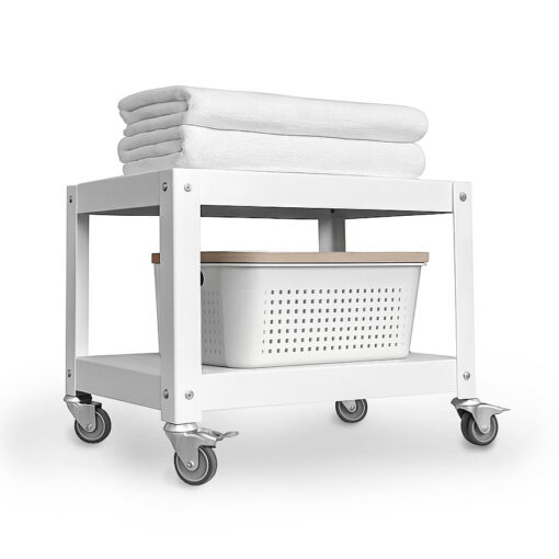 mesa auxiliar mueble metalico con ruedas mesita de arrime moderna de acero carrito de diseño Muett