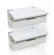 set par de mesas de luz flotantes estante para cama mesa de noche nightstand diseño muett bedside table repisa moderna diseño minimalista