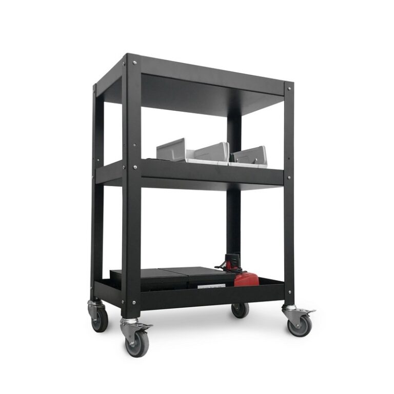 mesa auxiliar de taller Meca mueble metalico con ruedas diseño Muett