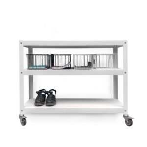 mesa rack auxiliar recibidora mueble metalico con ruedas diseño Muett