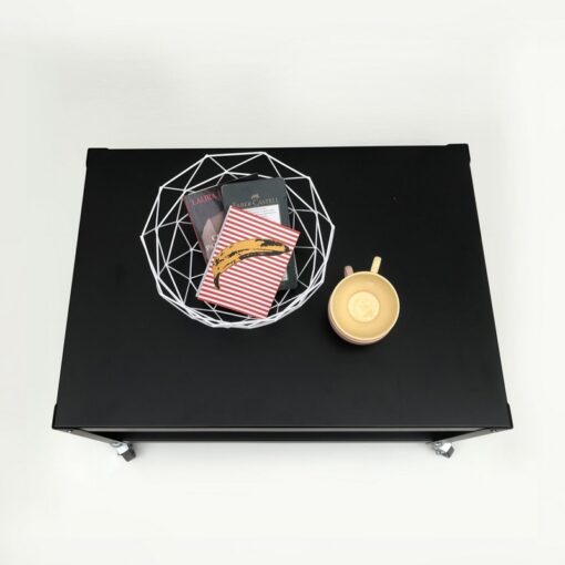 mesa ratona de cafe auxiliar con ruedas muebles metalicos diseño Muett
