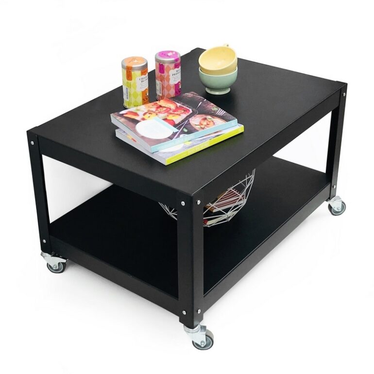 mesa ratona de cafe auxiliar con ruedas muebles metalicos diseño Muett
