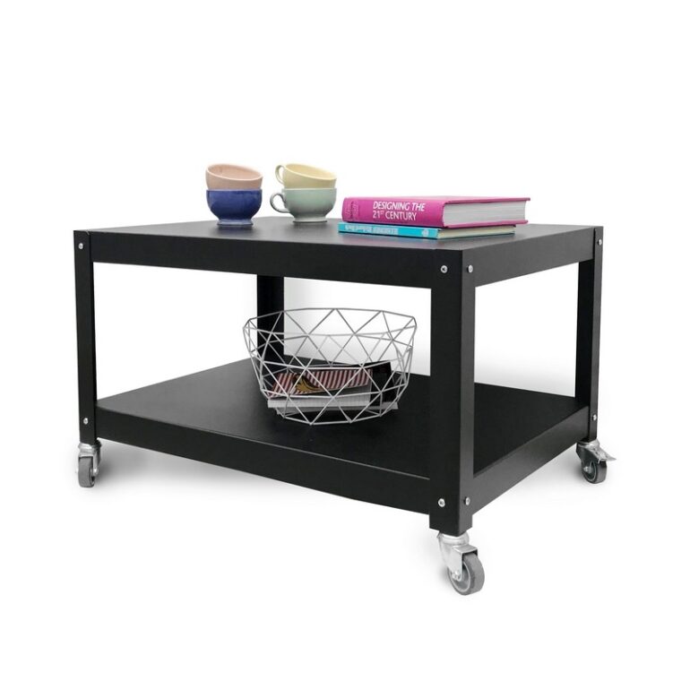 mesa ratona de cafe auxiliar con ruedas muebles metalicos diseño Muett