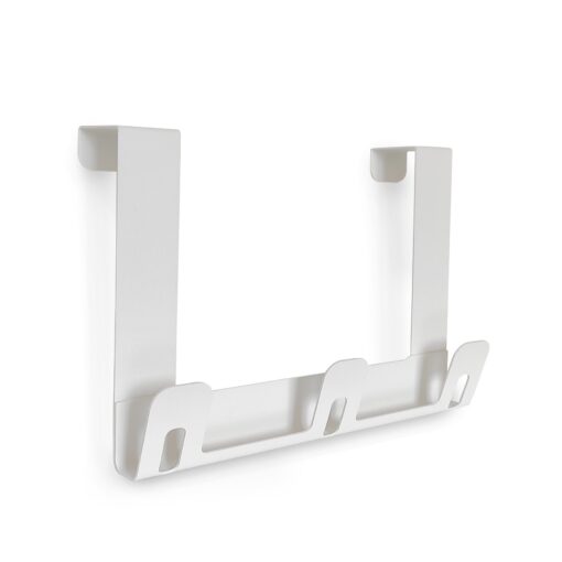 Perchero HANGA de acero plegado, color blanco sobre fondo neutro, diseño moderno y minimalista Muett