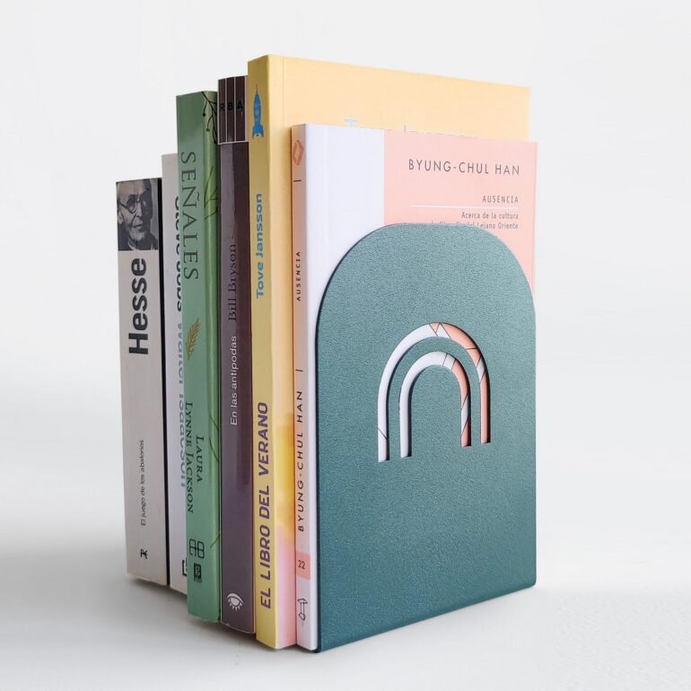 sujetalibros apoya libros soporte biblioteca organizador tope diseño original minimalista muett