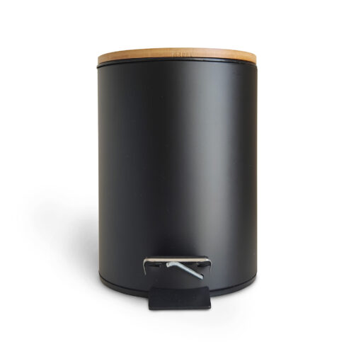 tacho cesto para baño diseño minimalista estilo escandinavo metall y madera original Muett