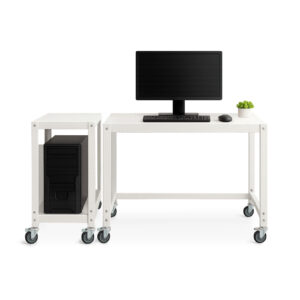 escritorio mesa de acero con ruedas diseño original muett mesada superficie home office con mesa auxiliar cpu