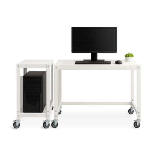 escritorio mesa de acero con ruedas diseño original muett mesada superficie home office con mesa auxiliar cpu