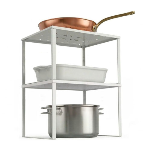 Organizador bajo mesada pack x2 estante apilable ollas y sartenes organizador cocina