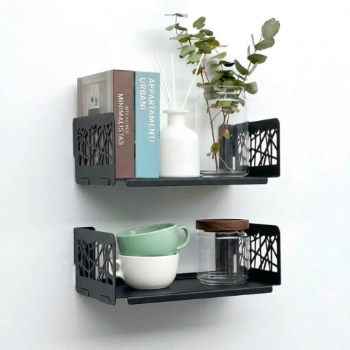 estante de diseño repisa de acero flotante estanteria de pared biblioteca soporte vajilla libros deco cuadros original Muett