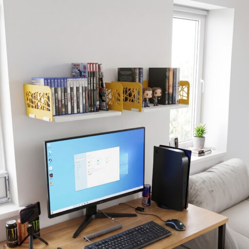 estante de diseño repisa de acero flotante estanteria de pared biblioteca soporte vajilla libros deco cuadros original Muett estante gamer